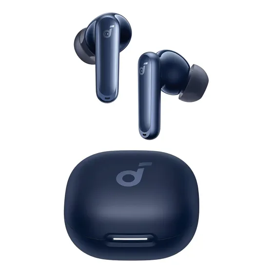 Fone de Ouvido Bluetooth 5.3 soundcore P40i da Anker, Cancelamento de Ruído Adaptativo, Graves Poderosos, 60H de Reprodução, Resistência à Água, IPX5 Resistência à Água, Carregamento Sem Fio, Azul