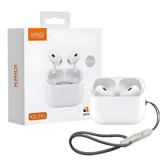 Fones de Ouvido Sem Fio Kaidi KD-790 Bluetooth Branco Academia Antiruído