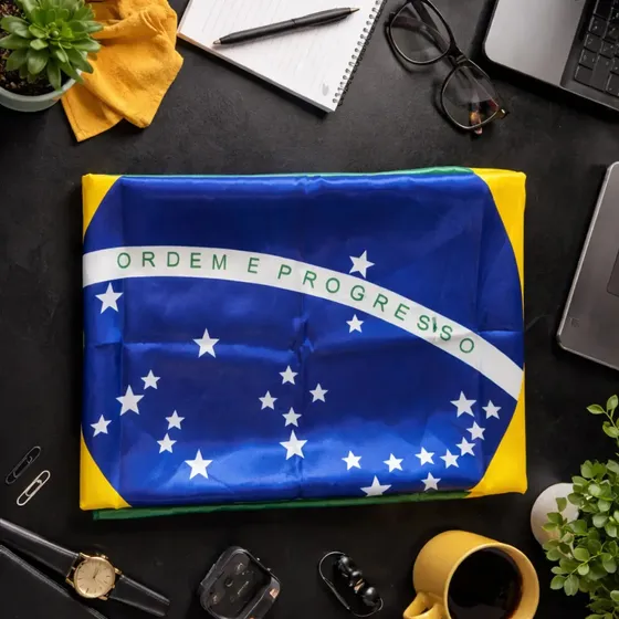 Bandeira Do Brasil Cetim 1,50x0,90cm Copa Frente e Verso Brasil