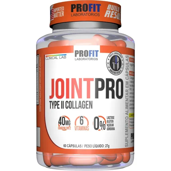 Joint Pro Colágeno Tipo 2 Com Vitamina C - 60caps - Profit Sabor Without flavor