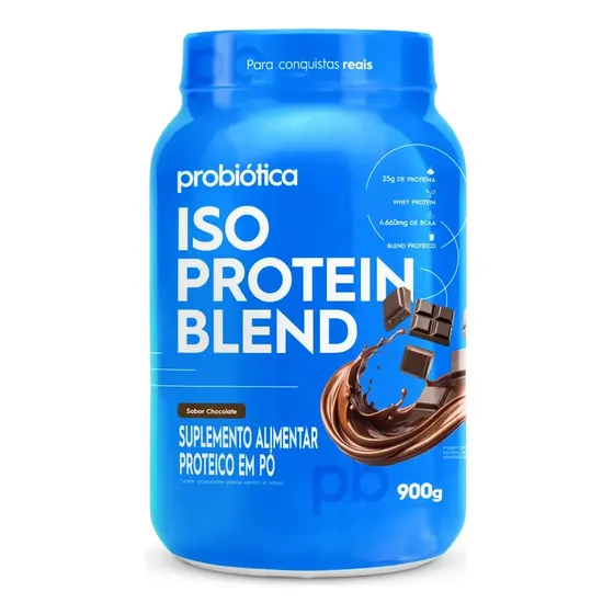 Whey Protein 900g Iso Blend Protein Probiótica Chocolate Blend de Proteínas