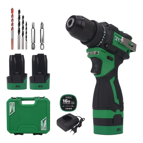 Parafusadeira Furadeira 2 Baterias 16v 10mm 50nm Brushless