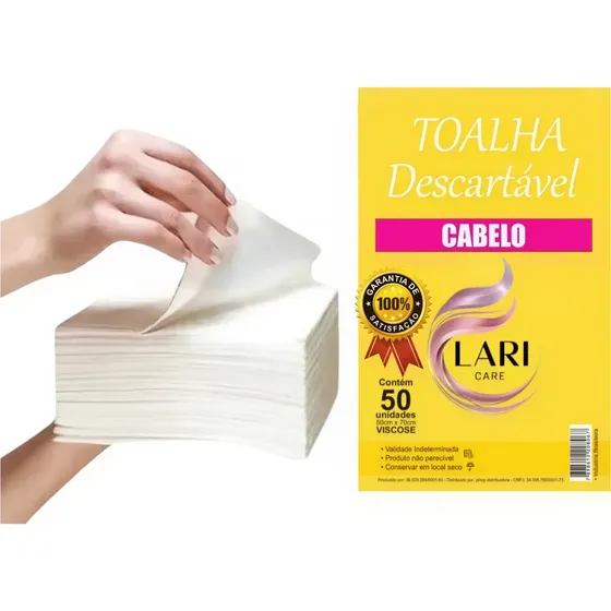 Toalha Descartável Para Cabelo 50x70cm Lari Care