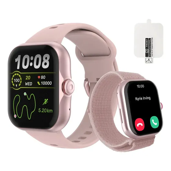 Smartwatch Bettdow Fb055 1.85 Esportivo Ia Música Gps 3atm Caixa Rosa Pulseira 1# Bisel 1# Desenho Da Pulseira 1