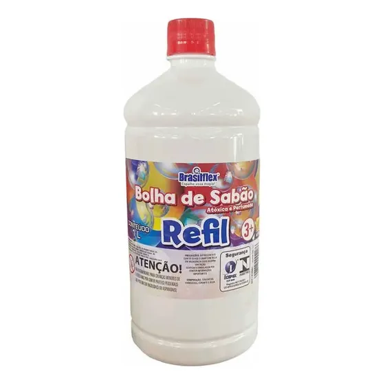 Refil Liquido Para Bolhas De Sabao 1 Litro Brasilflex