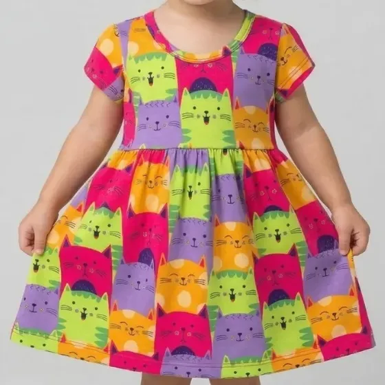 Vestido Menina Infantil Estampado Verão Blogueirinha Casual