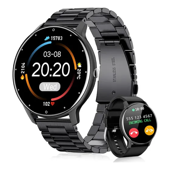 Smartband Mertto ZL02D Sport com Monitor de Batimentos Cardíacos e Oxigênio, e Pulseiras de Silicone e Metal
