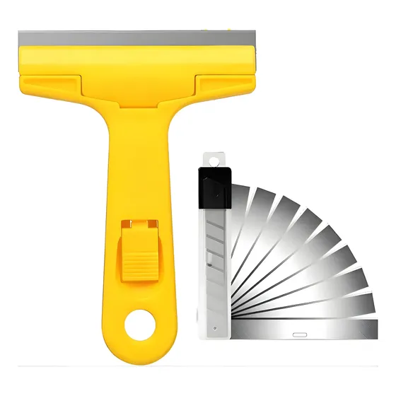 Kit Raspador Ratinho Tira Cola Adesivo Tinta + 10 Lâminas
