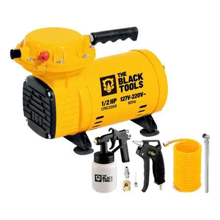 Compressor De Ar Direto Elétrico Pintura 1/2 Hp Bivolt Amarelo 127/220v 60hz