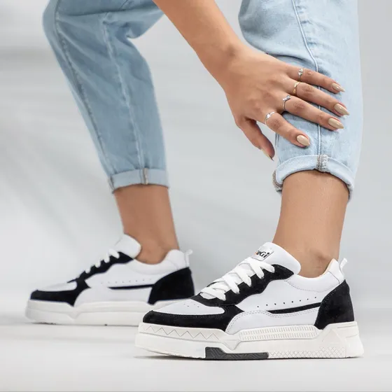 Tênis Feminino Casual Streetwear Branco Com Detalhes Camurça