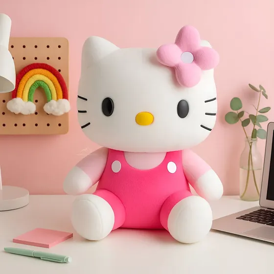 Brinquedo De Pelúcia Hello Kitty Gatinha Fofinha Kawaii Rosa