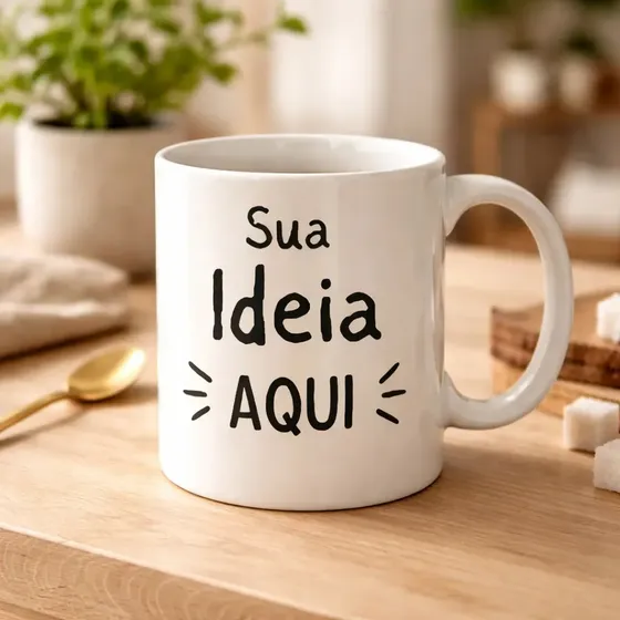 Caneca Cerâmica Personalizada 325ml Foto Logo Frase Giftzz