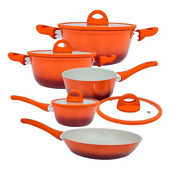Conjunto Panelas Indução 5 Peças Miami Vermelho Casambiente