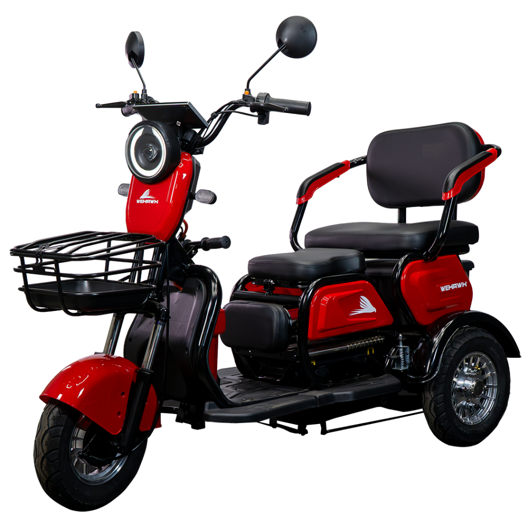 Triciclo Elétrico 3 Lugares WX-T03 Bateria de Lítio 800W 48V 20Ah