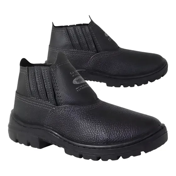 Bota Botina Masculina Elástico Bico Aço Segurança Trabalho