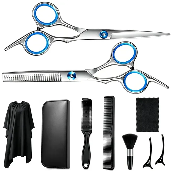 Conjunto de 10 ferramentas profissionais para cabeleireiros conjunto de ferramentas para cabeleireiros conjunto de tesouras profissionais para cabeleireiros salão de beleza tosa de animais deestimação