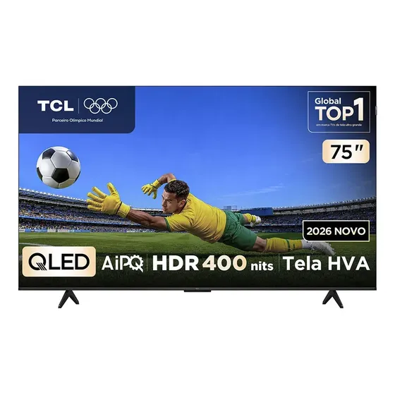 Smart TV TCL 75 Polegadas QLED 4K P7L WiFi Bluetooth Google TV HDR10+ 120 Hz VRR AIPQ 75P7L