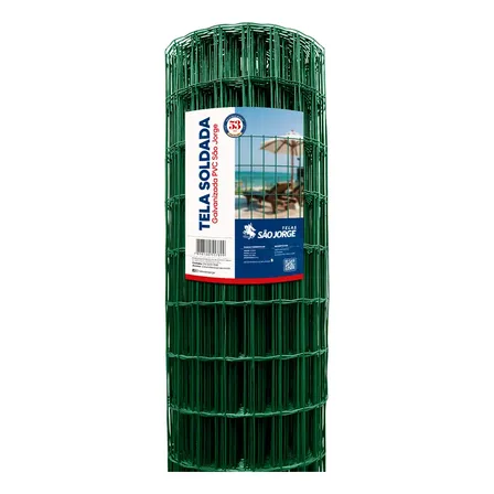Tela Soldada Pvc Fio 2mm 25x2,00 - São Jorge Verde