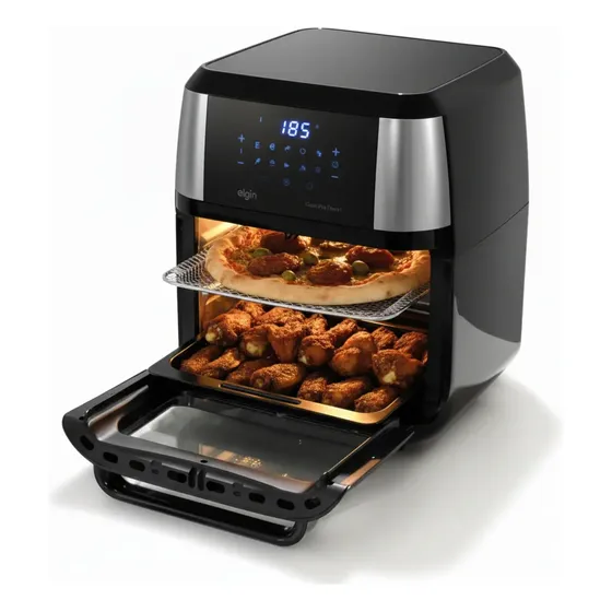 Fritadeira Air Fryer Forno Elétrico Digital Oven Fry 12 Litros Elgin Cor Preto