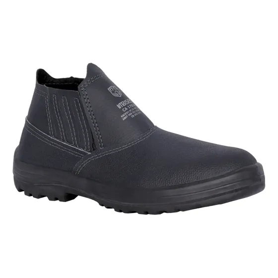 Bota Botina Masculina Couro Trabalho Segurança Epi Bico Pvc