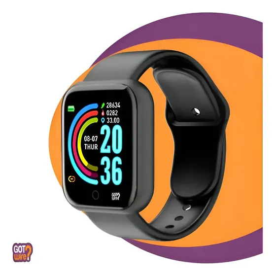 Smartband Smartwatch Pró 1.3 Relógio Inteligente Caixa 44mm De Plástico De Alta Qualidade, Pulseira de Silicone Preta E Tela Digital Gotwire? Para Android e iOS