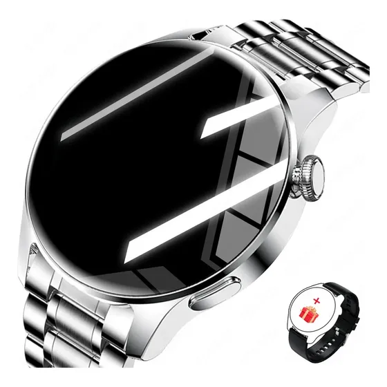 Smartwatch FoxBox MBW0256 Prateado, de Aço Inoxidável, com Chamada Bluetooth e Tela de 1.39" para Esportes