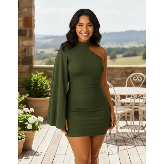 Vestido Paty Suplex Colado Premium Moda Gringa Manga Nula