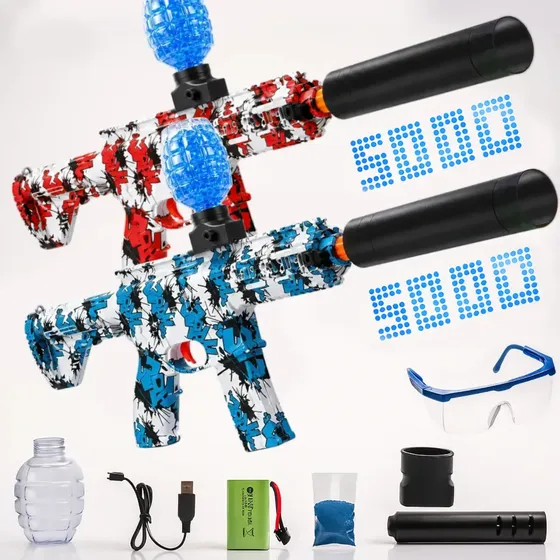 2x Arma Bolinha De Gel Arminha Ak47 Metralhadora Automática Sortida