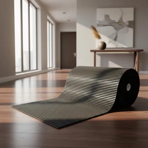 Passadeira Antiderrapante Bella Casa Duna Soft 4m Preto PVC Cozinha e Corredor