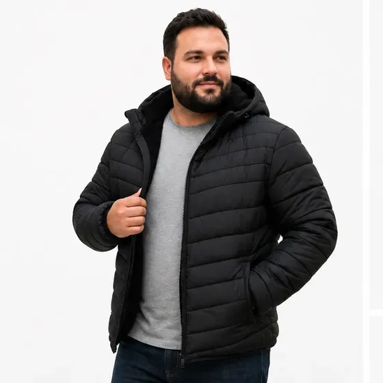 Jaqueta Puffer Plus Size Masculina Conforto Térmico Inverno