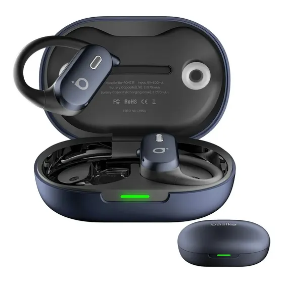 Fone De Ouvido Basike Bluetooth Sem Fio Esportivo, Profissional Fone De Ouvido Corrida Com Microfone, Ipx6 A Prova Dagua, Anc Cancelamento De Ruído Ativo Fone De Ouvido Academia