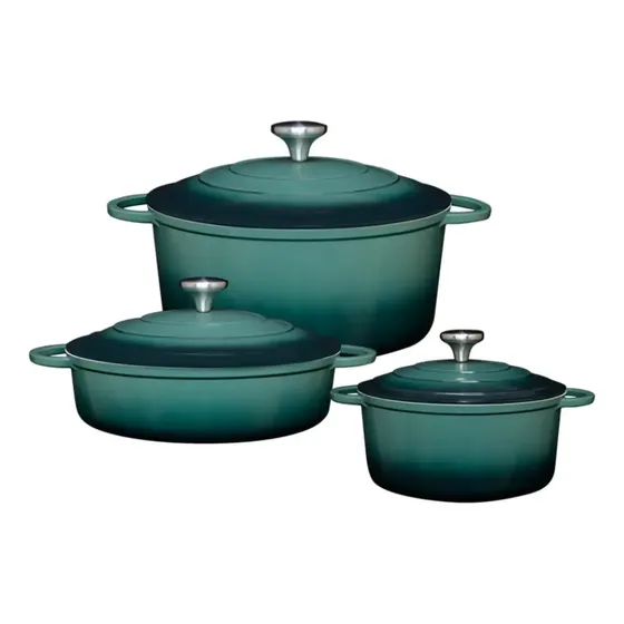 Jogo De 3 Panelas Caçarolas Le Chef Indução Verde Kitchen Style 3 Tamanhos Diferentes