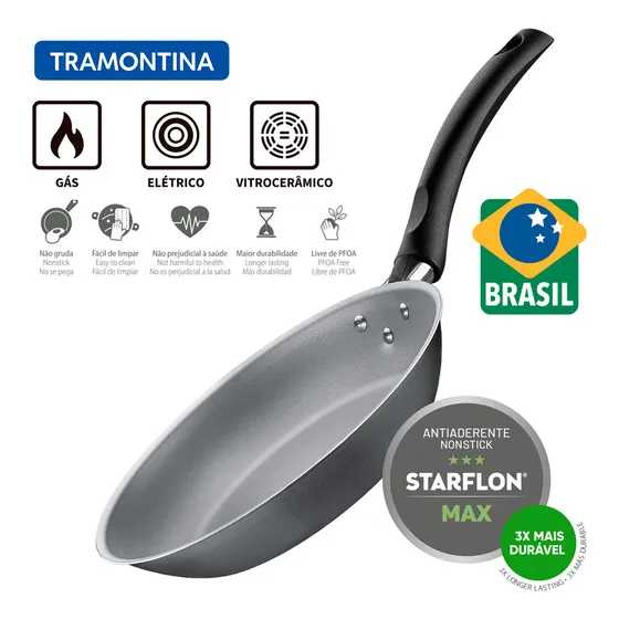 Frigideira Em Alumínio Antiaderente 22cm 1l Turim Tramontina Cor Chumbo
