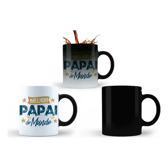 Caneca Mágica de Cerâmica Para o Melhor Papai do Mundo Live! 325 mL