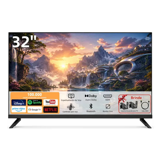 Smart Tv 32ultra Fino Com Assistente De Voz60hz Led Hdmi Usb