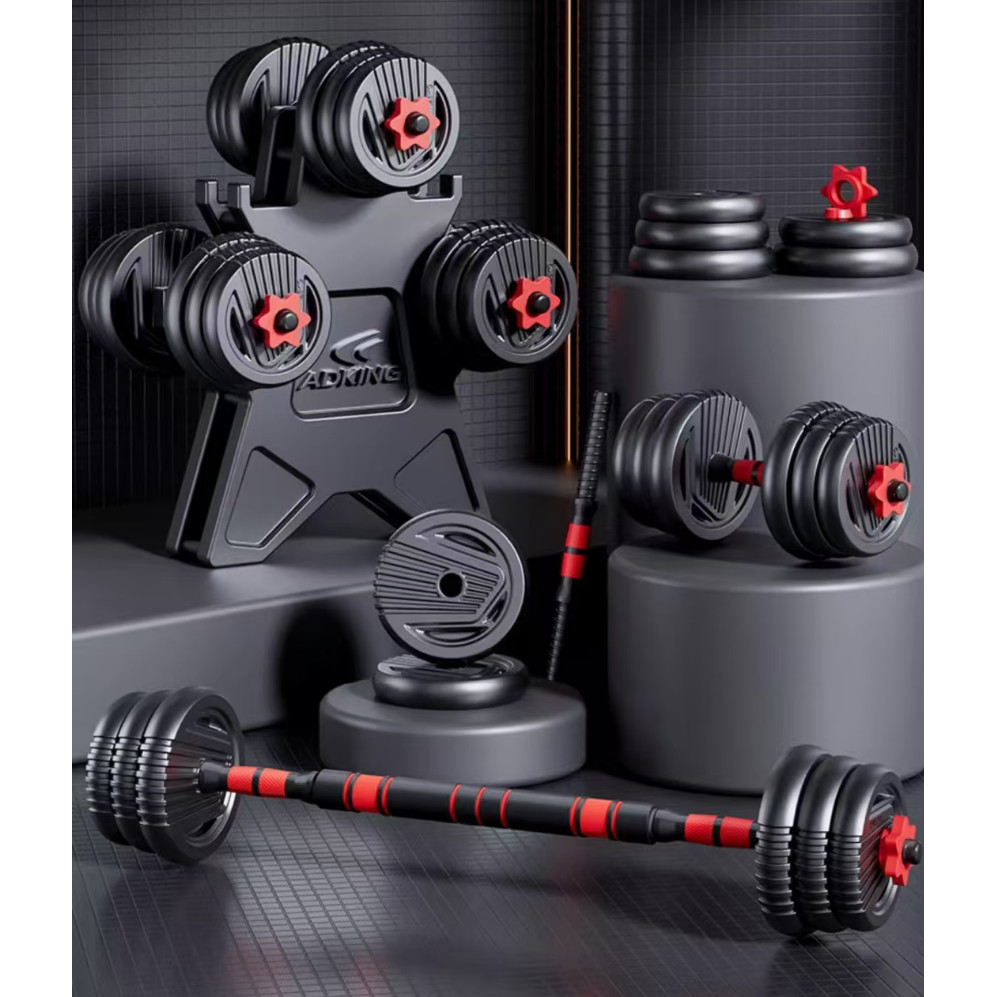 20kg 6 Em 1 Musculação Halteres Anilhas Barras Kettlebell Ajustáveis  Academia Treino Casa Equipamento Fitness