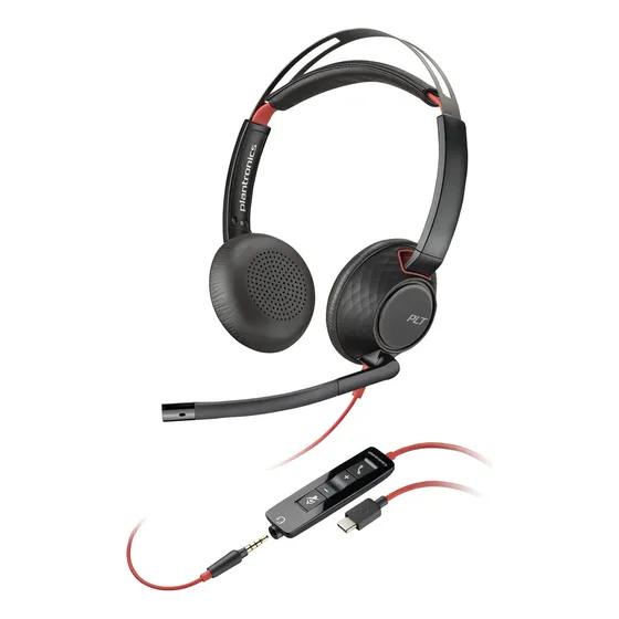 Headset Blackwire Bw5220 Usb-a E Usb-c Poly Cor Preto