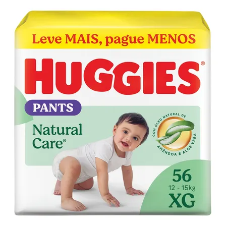 Fralda Pants Roupinha Premium Natural Care XG 56 Unidades Huggies