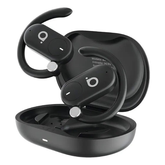 Fone de Ouvido Basike Bluetooth 5.4 Sem Fio Esportivo TWS com Cancelamento de Ruído IPX5 Preto