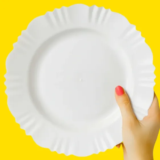 Kit Prato Plástico Reutilizável Fundo Merenda Lanche Escolar