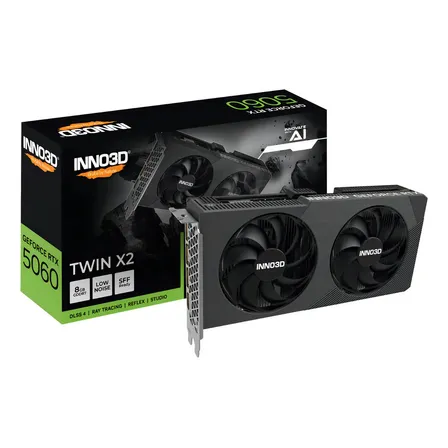 Placa de Vídeo INNO3D GeForce RTX 5060 Twin X2 8GB GDDR7 128-bit