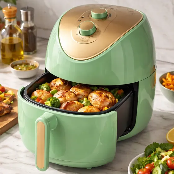 Fritadeira Elétrica Sem Óleo Air Fryer 4l 1500w Colorida