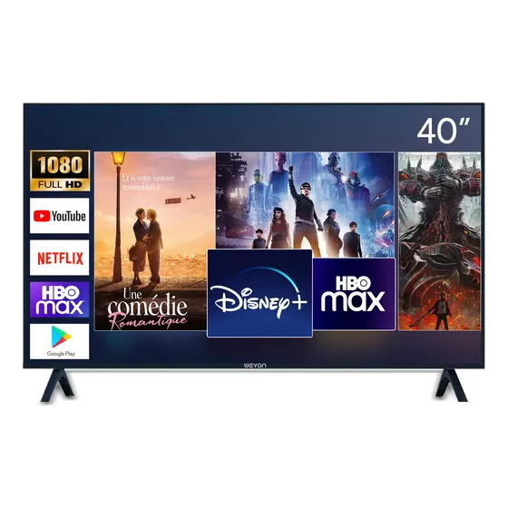 Smart Tv De 40  Weyon 40wdsnmx Com Tela Led Full Hd - Preto