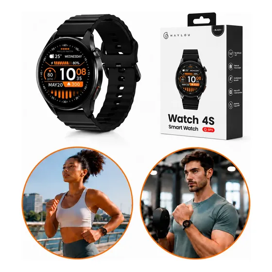 Smartwatch Haylou Watch 4s Tela Amoled 1.43 Gps Esportivo