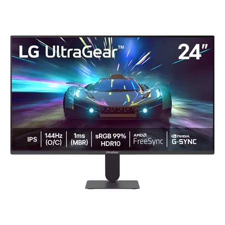 Monitor LG UltraGear™ 24G411A-B 24",FHD, 144Hz, 1ms (MBR), NVIDIA G-SYNC, AMD FreeSync, HDR10