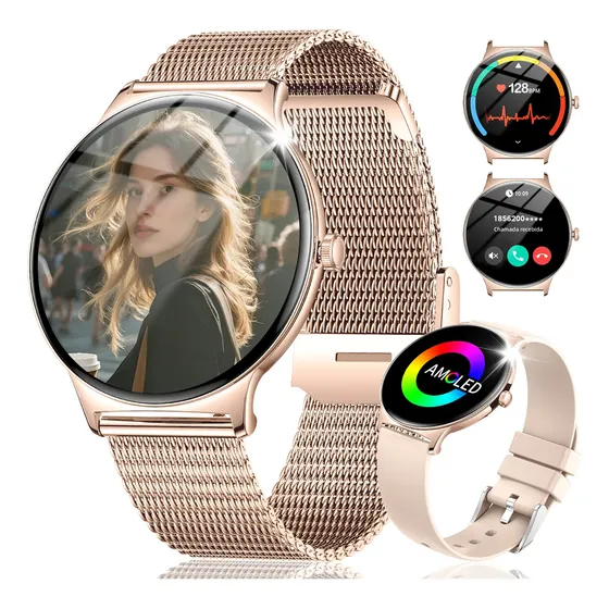 Relógio Smartwatch Ultrafino Esporte Amoled Tela Android Ios