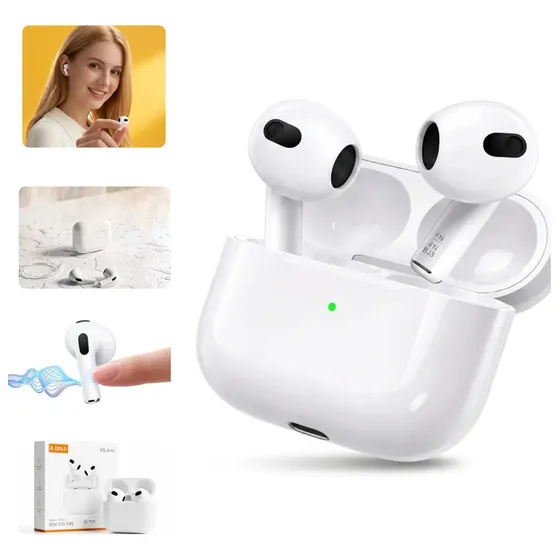 Fone Ouvido Bluetooth 5.4 (3a geração) Sem Fio Estojo De Carregamento Anti Ruido A Prova Dagua Compatível Com Ios Samsung Galaxy Android Tws Wireless Air Premium Microfone Touch Marca Pares