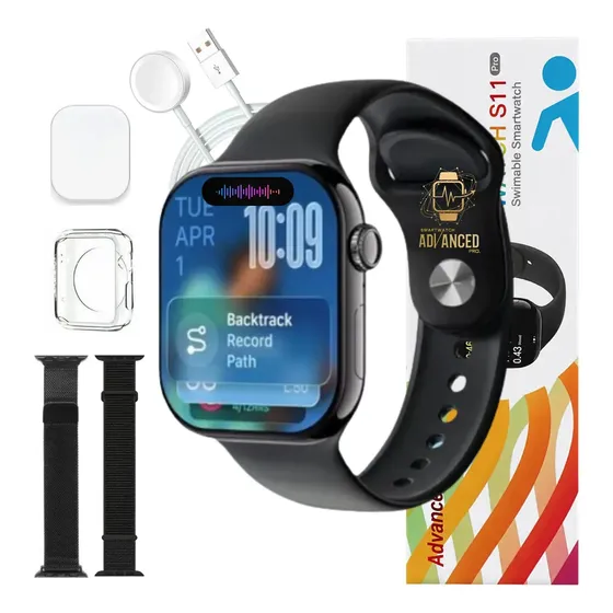 Smartwatch Microwear S11 Pro AMOLED 47mm GPS NFC WhatsApp Preto SMARTWATCH ADVANCED PRO