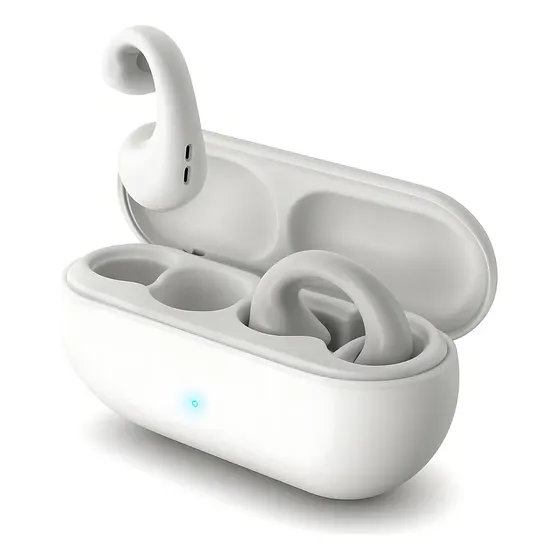 Fone De Ouvido Bluetooth Sem Fio Earcuffs Gancho Esportivo Cor Branco