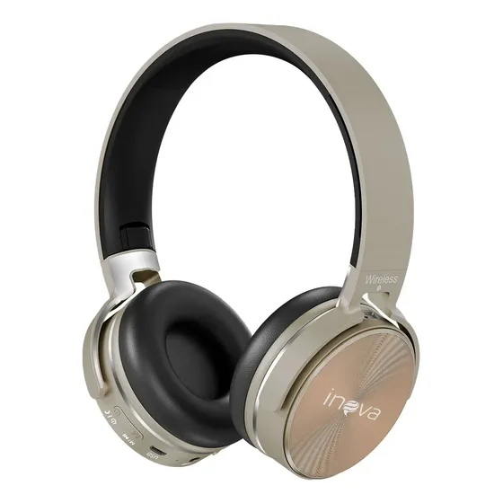 Fone de ouvido over-ear sem fio Inova Cases Fone de Ouvido BT-950 IN-950-ST dourado